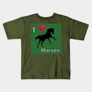 I Love Horses Kids T-Shirt